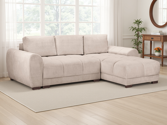 Lorenza Universal Corner Sofa Bed in Mocha