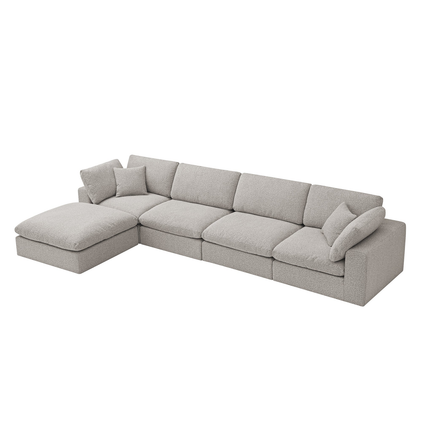 Sola Modular 4 Piece Chaise Corner Sofa With Feather Cushions