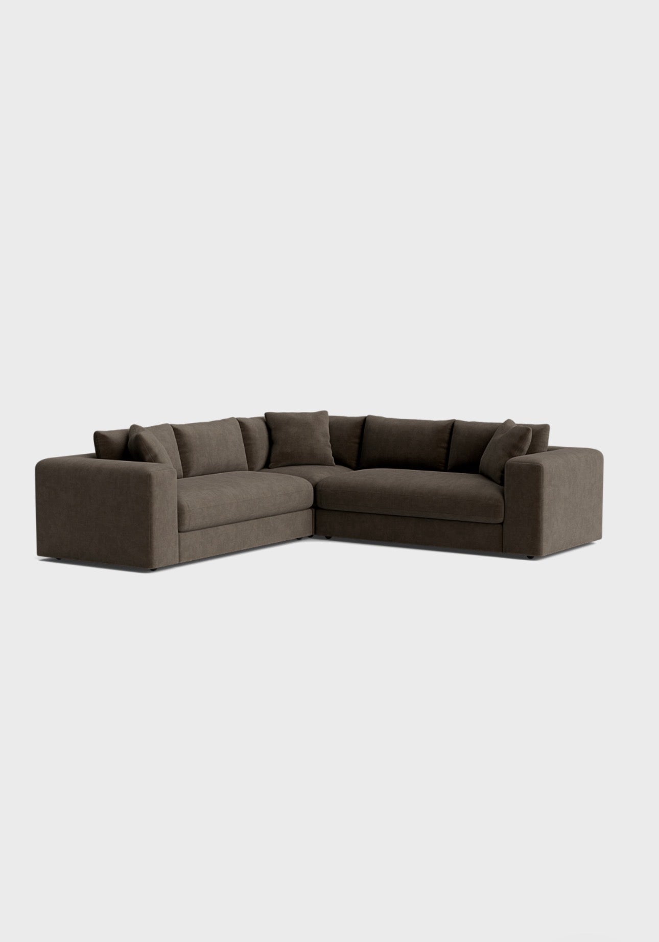 Oro Double Corner Sofa-Moody Mocha - luxury velvet corner sofa in cream by Vogue Vocus