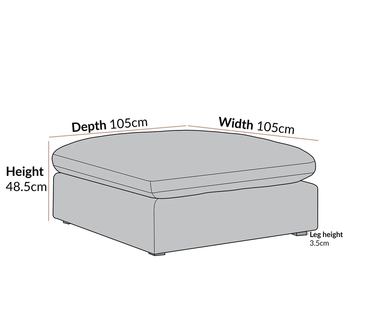 Sola Modular Footstool Feather Cushions