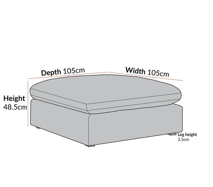 Sola Modular Footstool Feather Cushions