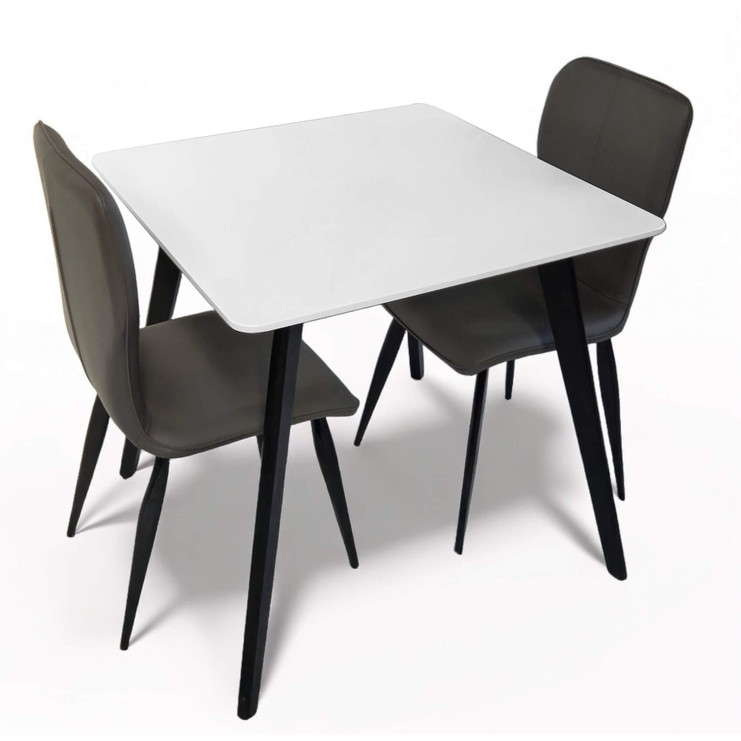Belgium Small Dining Table White with Black Legs - luxury dining furniture