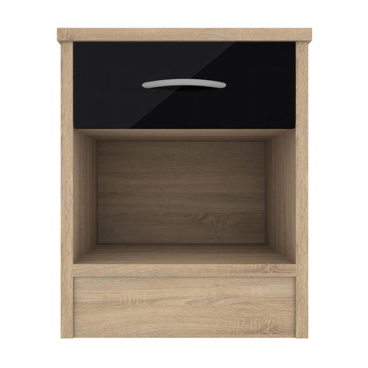 Bardot Bedside Table Black Gloss