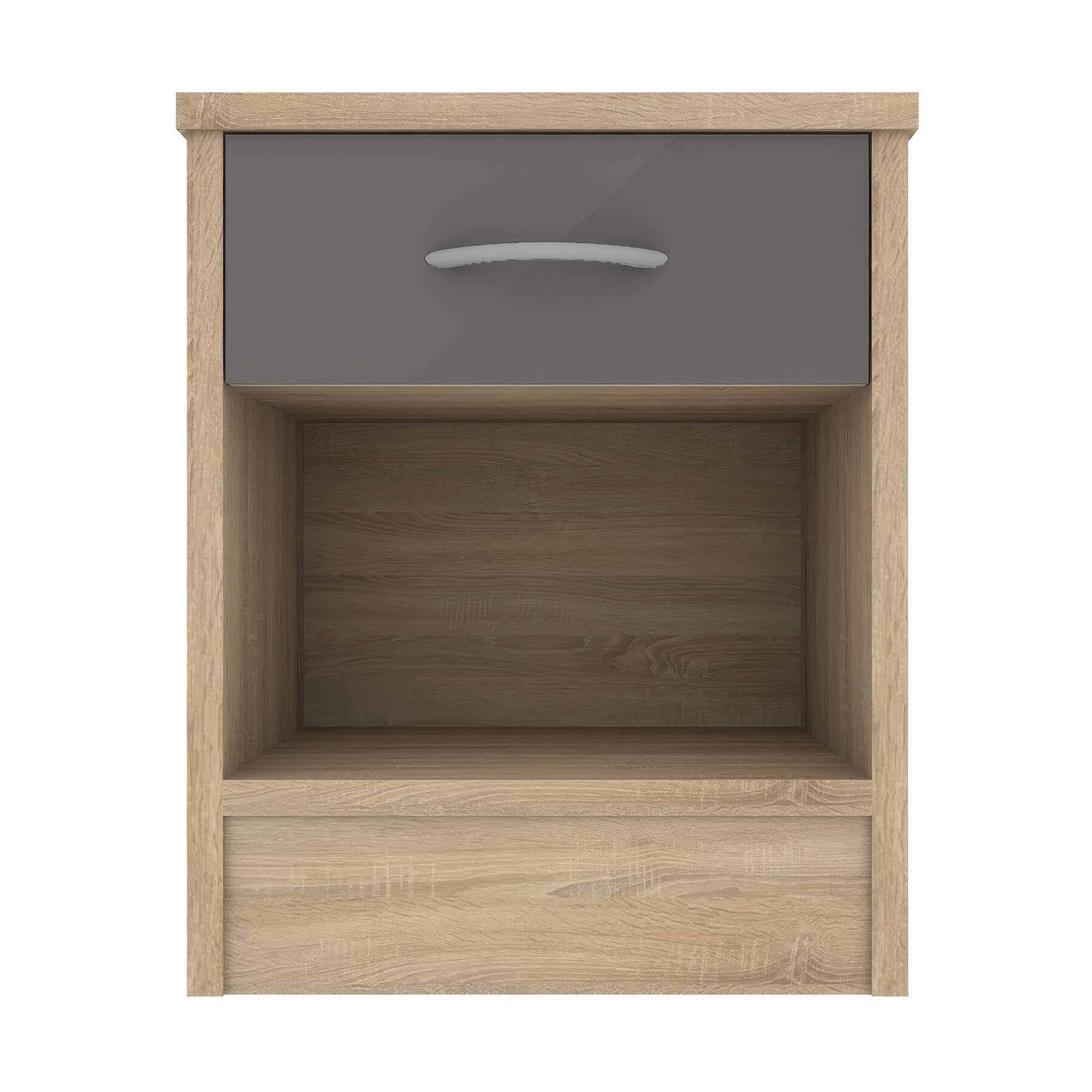 Bardot Bedside Table Grey Gloss