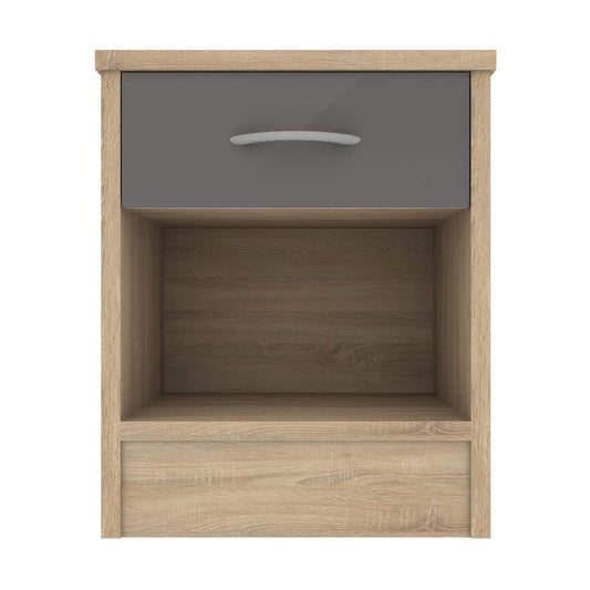 Bardot Bedside Table Grey Gloss