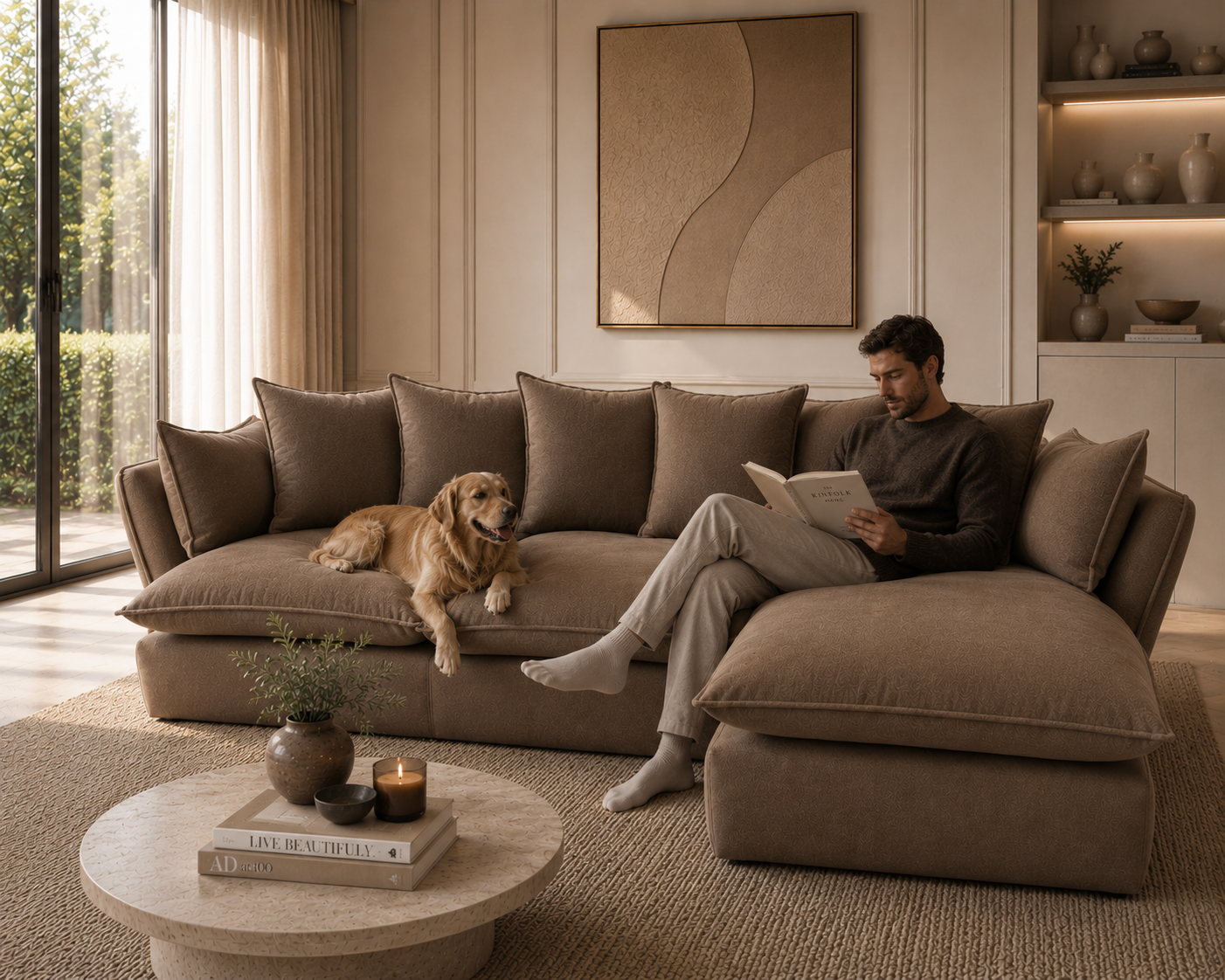 Marino Right Hand Chase Feather Sofa - luxury velvet corner sofa by Vogue Vocus view 5