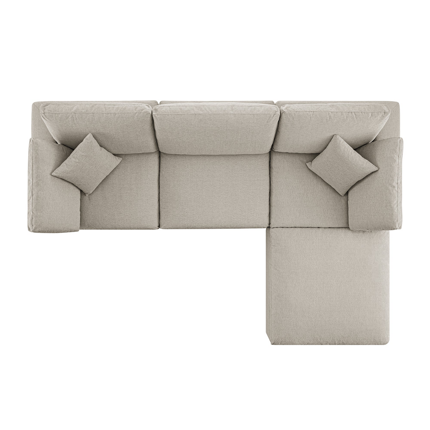 Sola Modular 3-Piece Chaise Corner Sofa With Feather Cushions