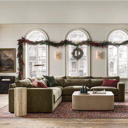 Valencia Deep Seat Modular Sofa Collection - luxury velvet modular sofa in cream by Vogue Vocus view 7