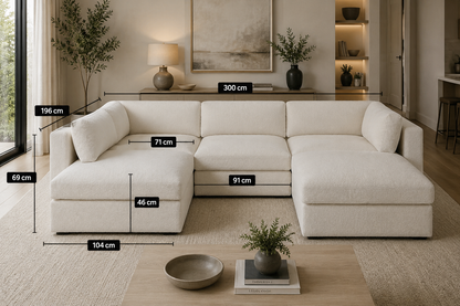 Belva Modular L-Shape With Storage Ottoman