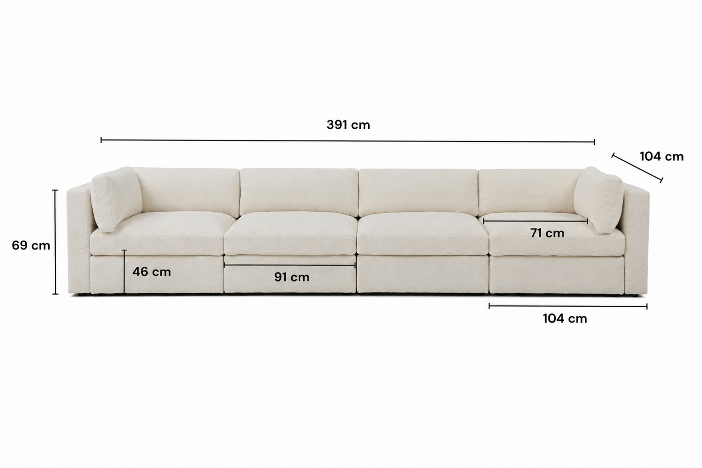 Belva 4 Seater Modular Sofa