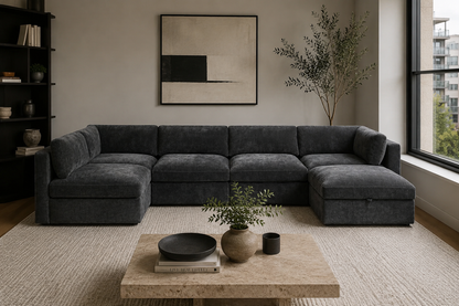 Belva U Shape Modular Sofa with Storage