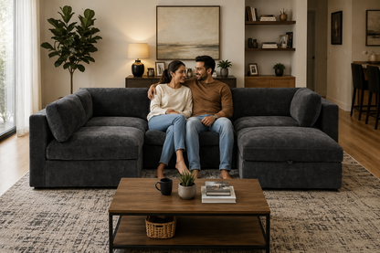 Belva Modular L-Shape With Storage Ottoman