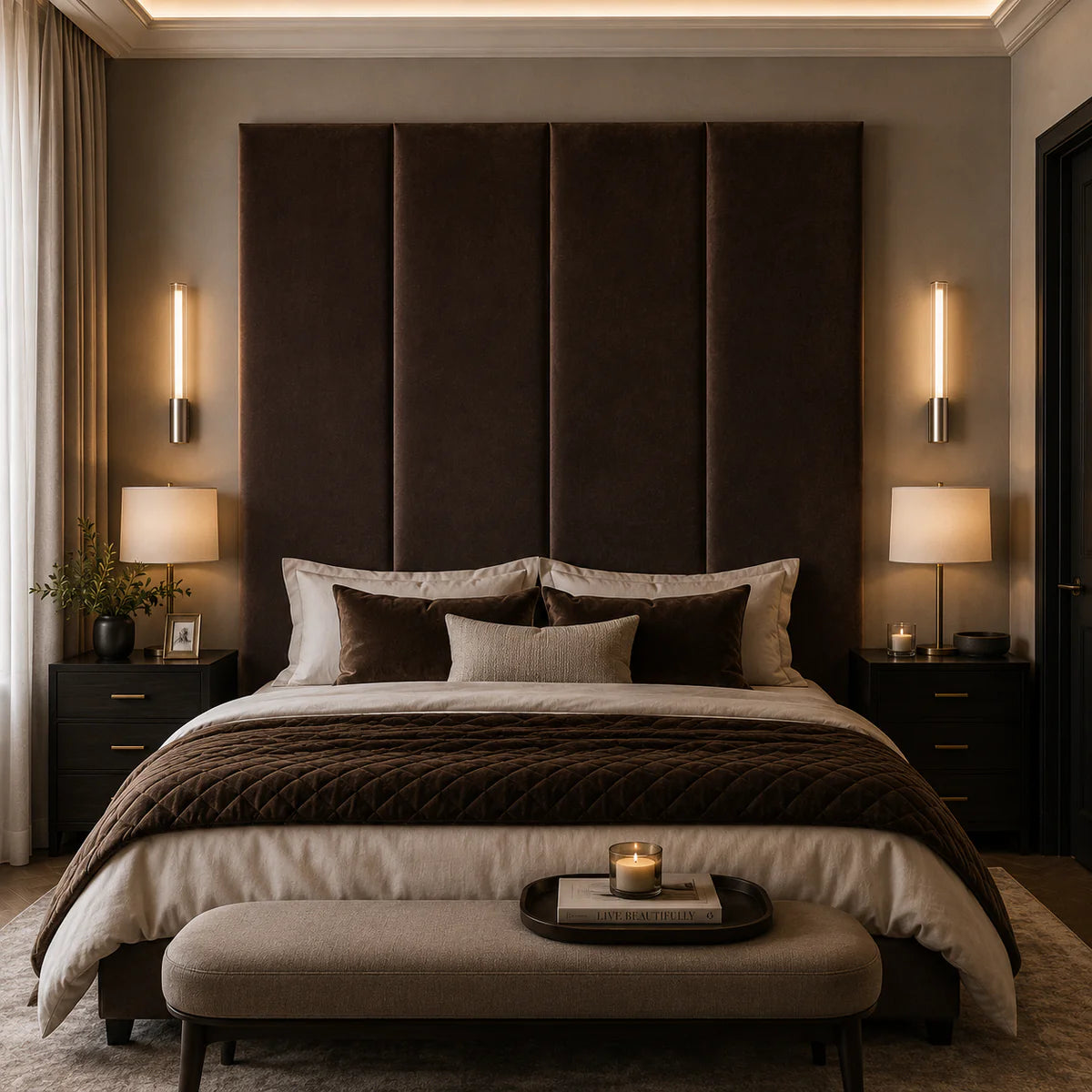 Luxe Cloud Boucle Upholstered Headboard Wall Panel - 45cm