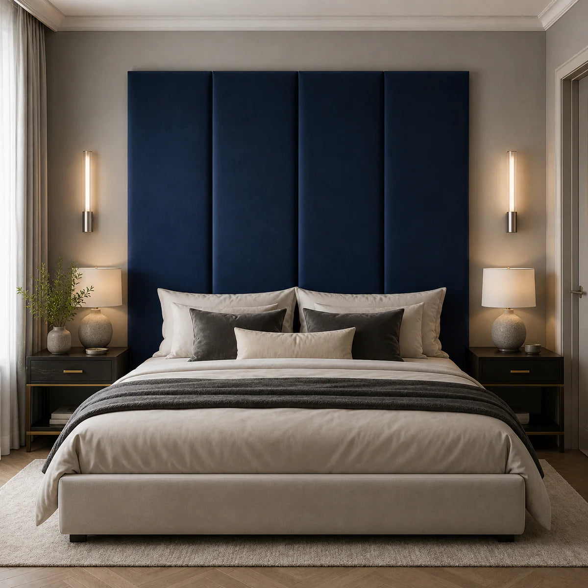 Luxe Cloud Boucle Upholstered Headboard Wall Panel - 45cm