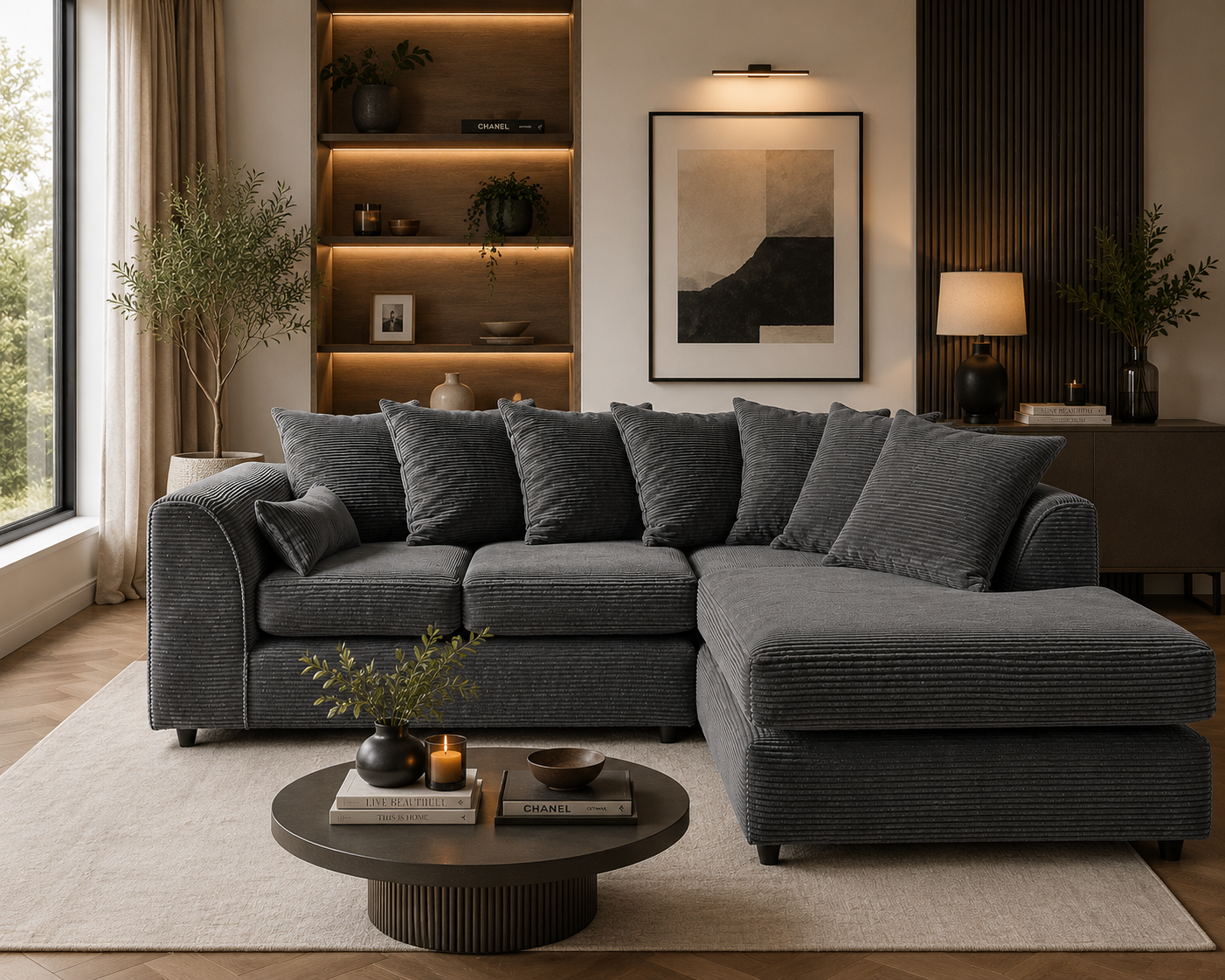 Bella Cord Corner Sofa