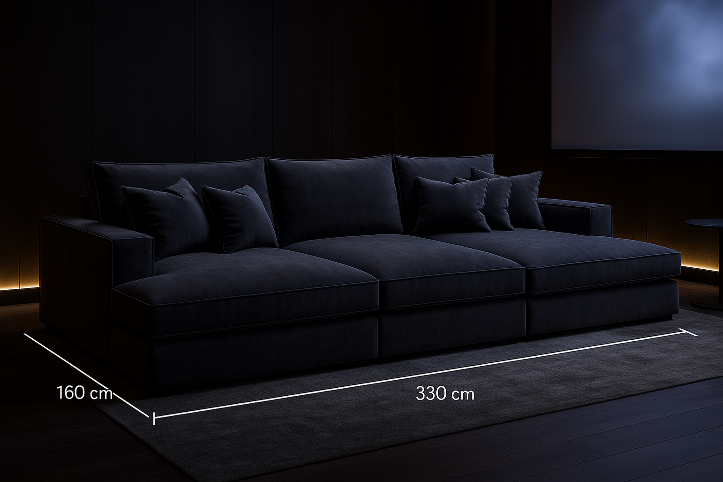 Oscar Luxury Slate Cinema Sofa – Foam Filling