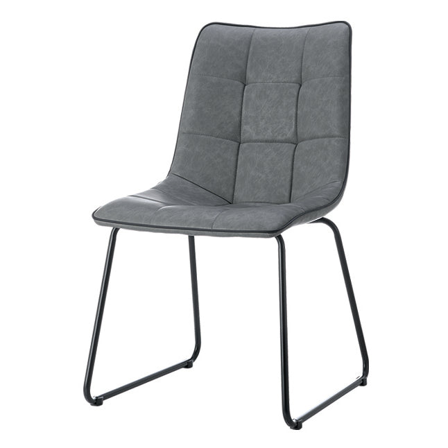 Colmore Faux Leather Dining Chair Grey with Black Metal Legs - luxury dining furniture