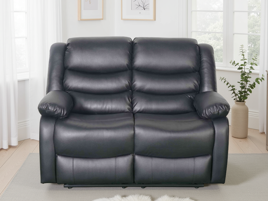 Mayfair 2 Seater Recliner Sofa in Black