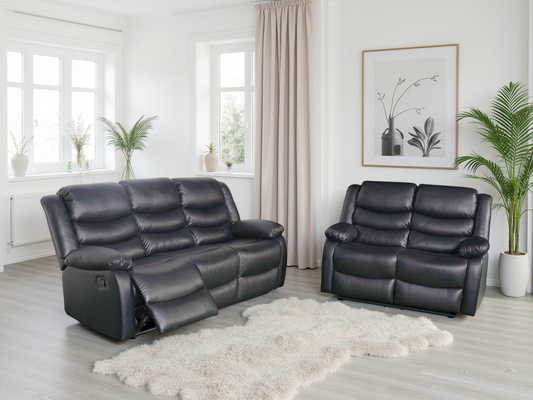 Mayfair Recliner Sofa 3-2 Set in Black