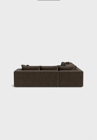 Oro Double Corner Sofa-Moody Mocha - luxury velvet corner sofa in cream by Vogue Vocus view 4