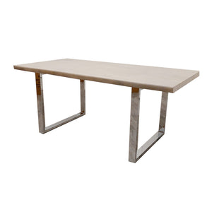 Elara Light Pine & Chrome 1.8m Dining Table - Light Pine / Chrome