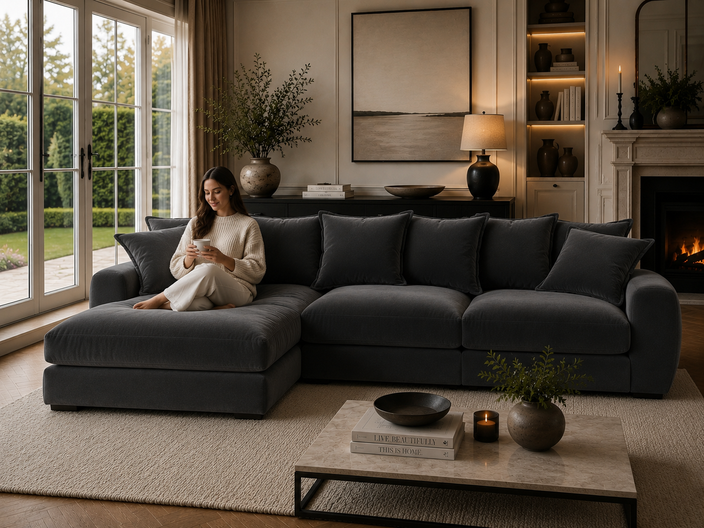 Milo Modular Left Hand Large Chaise Sofa