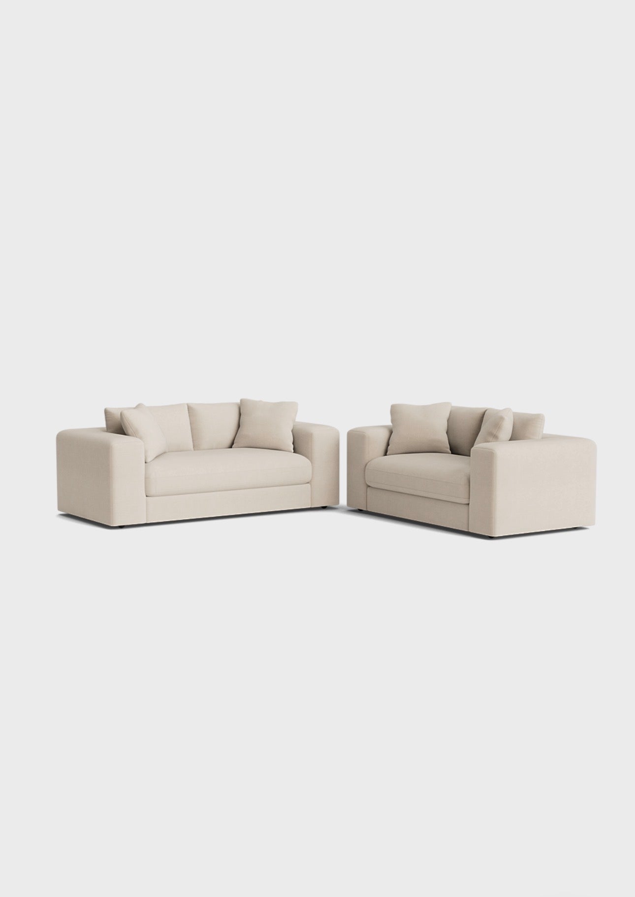 Oro 3&2 Seater Sofa-Cream - luxury velvet 2 seater sofa in cream by Vogue Vocus