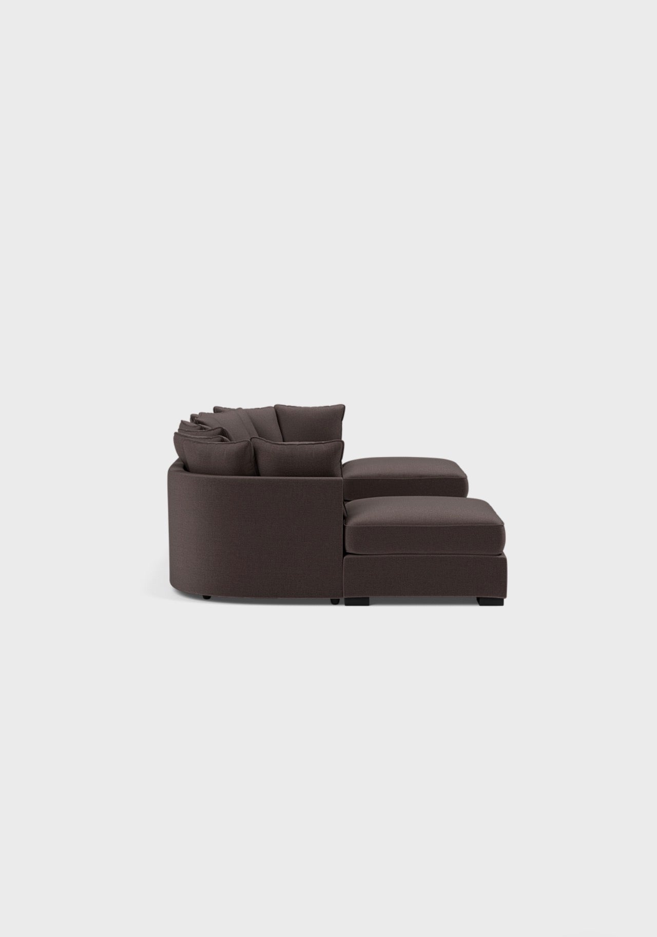 Micro U Shape Luxe Chenille Sofa - luxury chenille U-shape sofa in black by Vogue Vocus view 8
