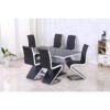 Edenhall High Gloss Dining Table White with Black Glass Top - luxury dining furniture