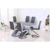 Edenhall Grey Glass Dining Table Grey and White HG - luxury dining furniture