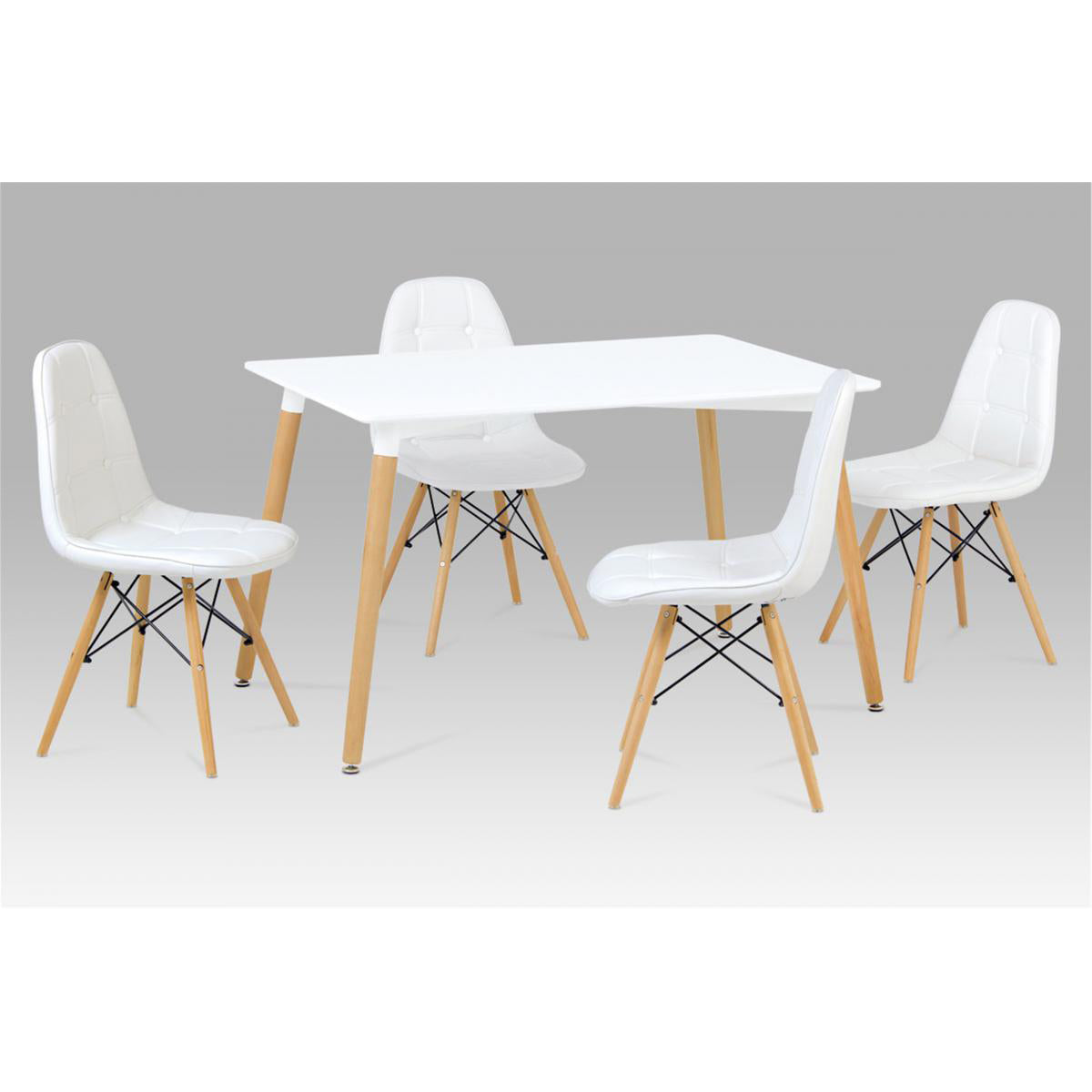 Emery Faux Leather Dining Chairs with Solid Beech Legs White (4s) - luxury dining furniture