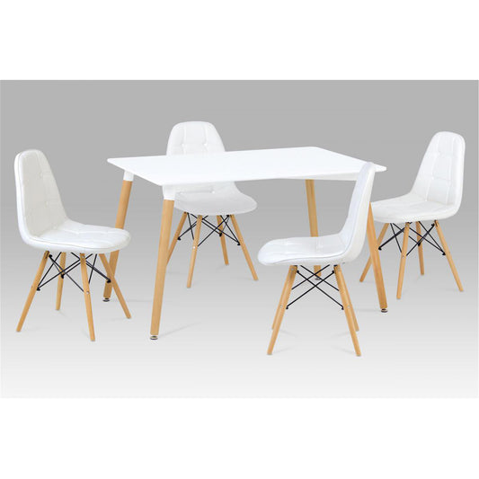 Emery Faux Leather Dining Chairs with Solid Beech Legs White (4s) - luxury dining furniture
