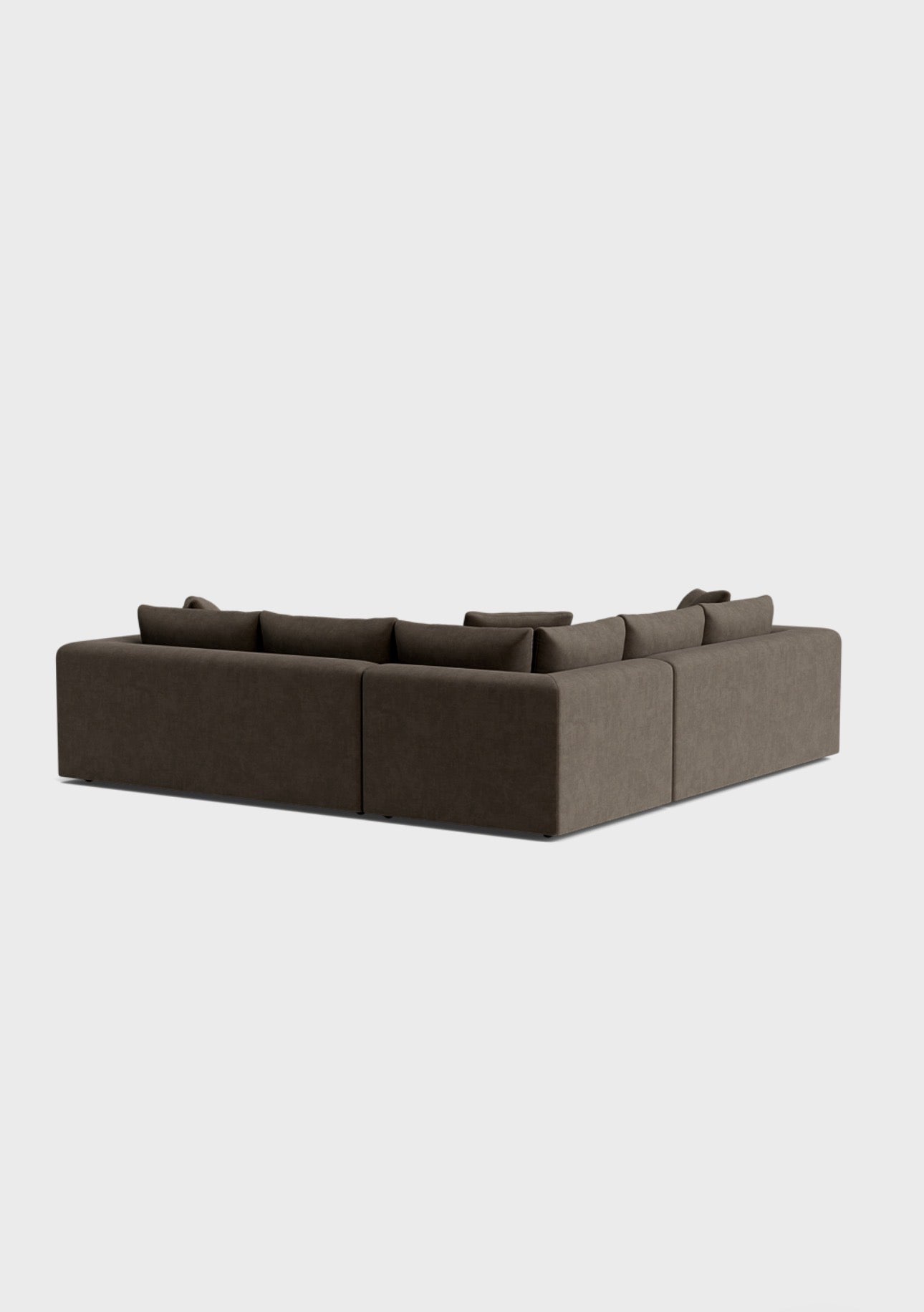 Oro Double Corner Sofa & Footstool-Moody Mocha - luxury velvet corner sofa in cream by Vogue Vocus view 6
