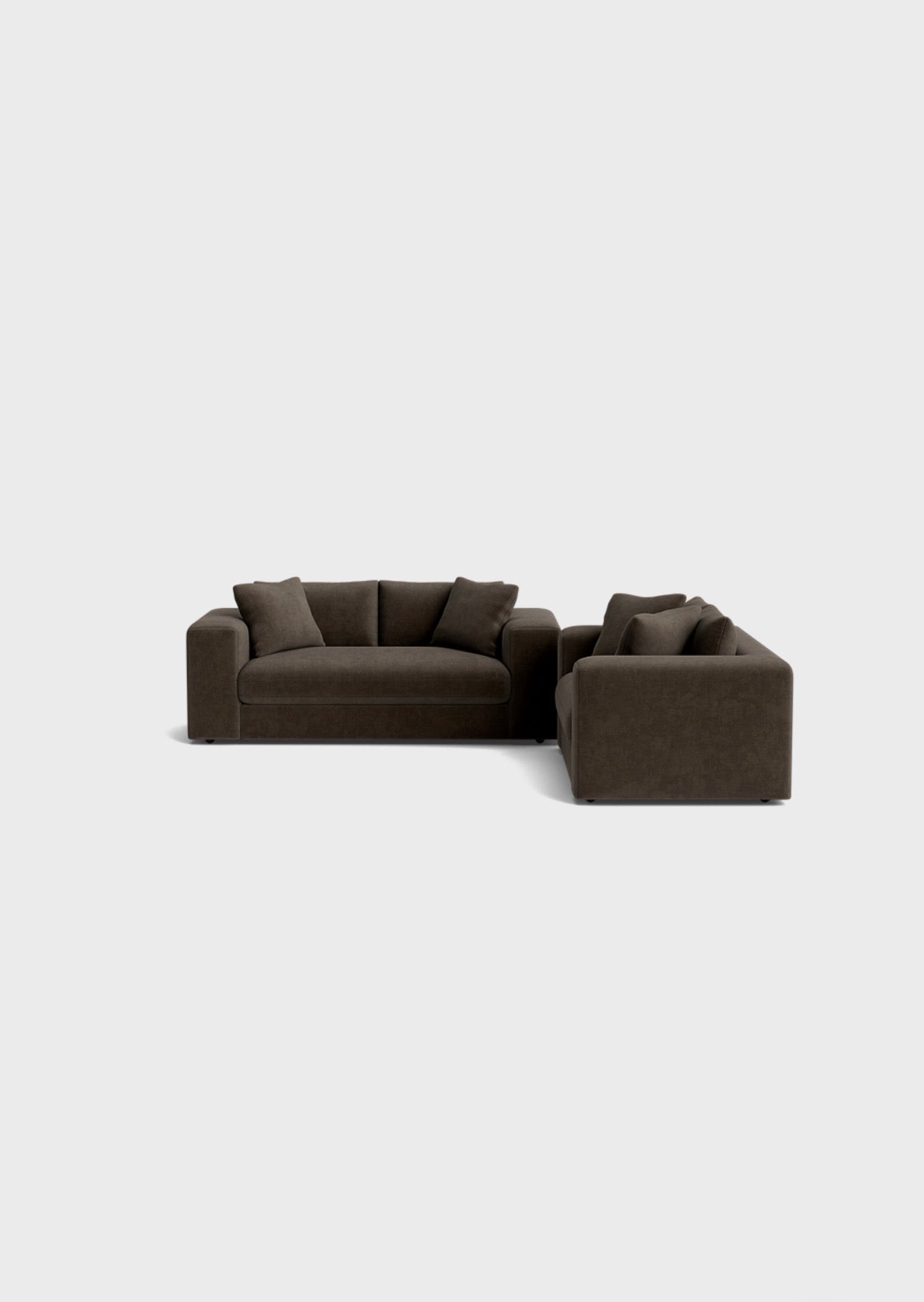 Oro 3&2 Seater Sofa- Moody Mocha - luxury velvet 2 seater sofa in cream by Vogue Vocus view 5