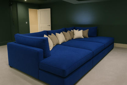 Oscar Cinema Velvet Sofa – Feather Filled Seats - luxury velvet modular sofa in slate by Vogue Vocus view 14