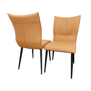 Alba Ribbed Leather Dining Chair