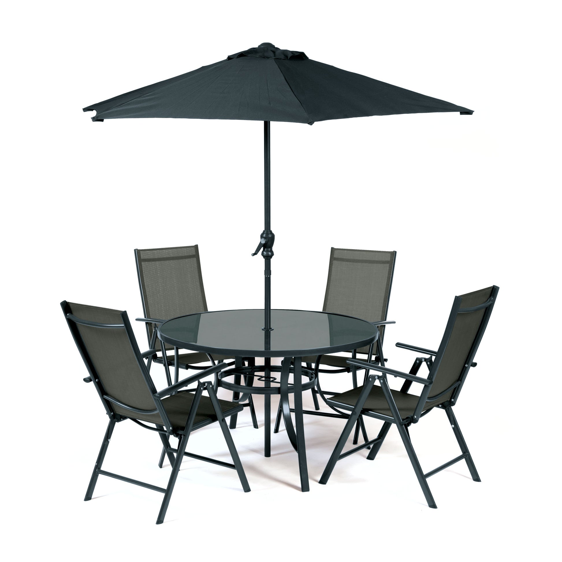 1.2m Santorini Textelene 4 Seat Garden Set Charcoal - Vogue Vocus outdoor garden furniture set