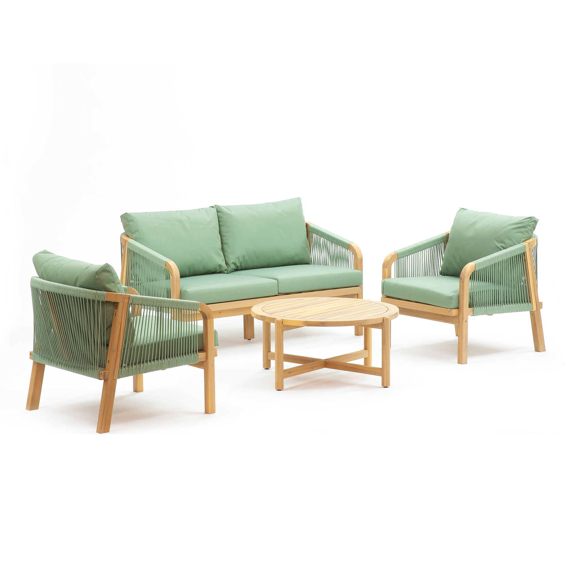 Alba Sofa Garden Set Acacia & Rope - Vogue Vocus outdoor garden furniture set