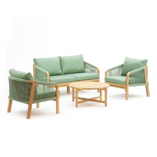 Alba Sofa Garden Set Acacia & Rope - Vogue Vocus outdoor garden furniture set