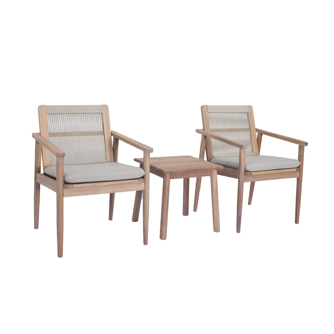 Cambria Bistro Garden Set FSC & Rope Natural - Vogue Vocus outdoor garden furniture set