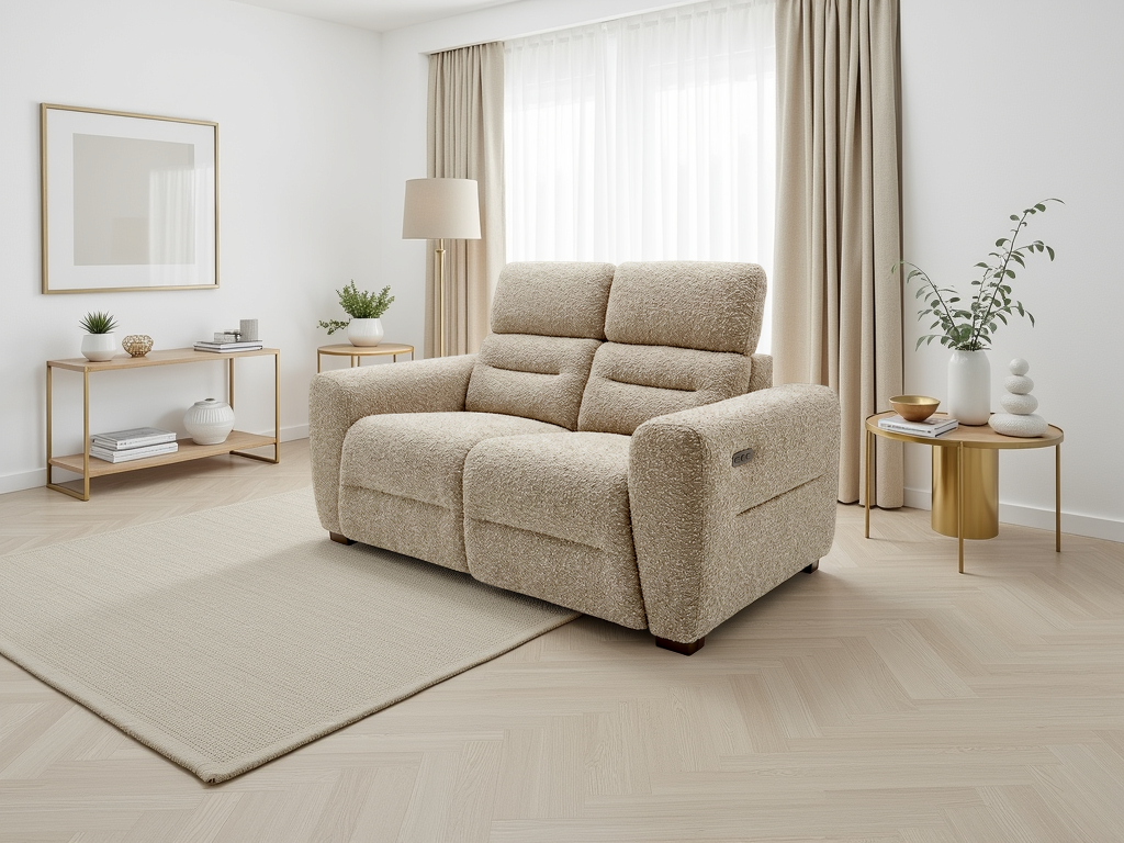 Akira 2 Seater Recliner Sofa in Beige