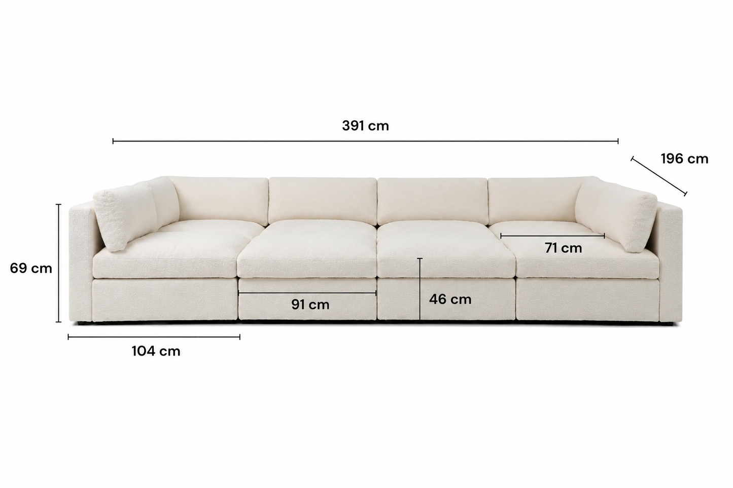 Belva Grand Pit Modular Sofa with Storage