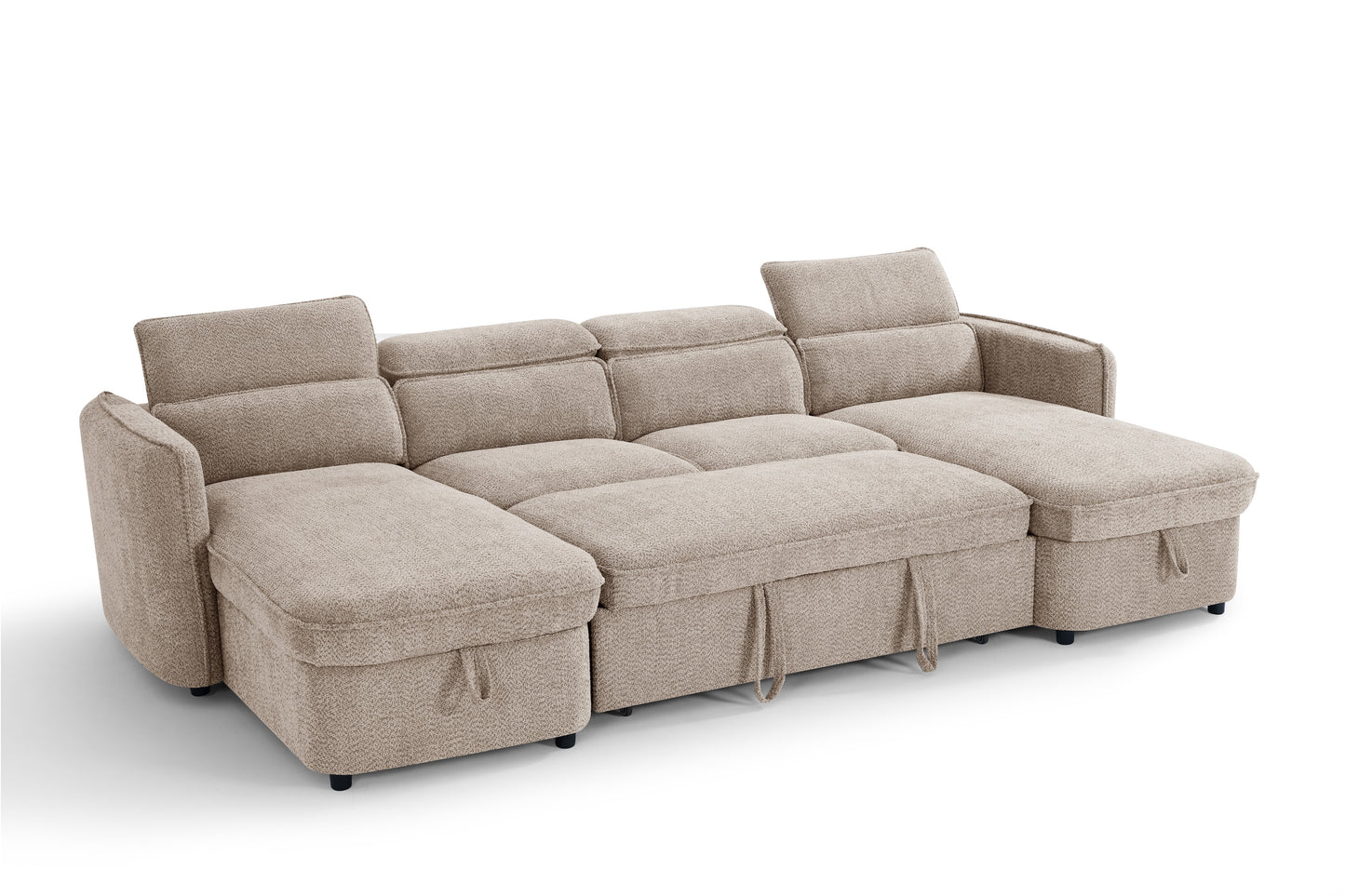 Valenza U-Shape Sofa Bed in Beige