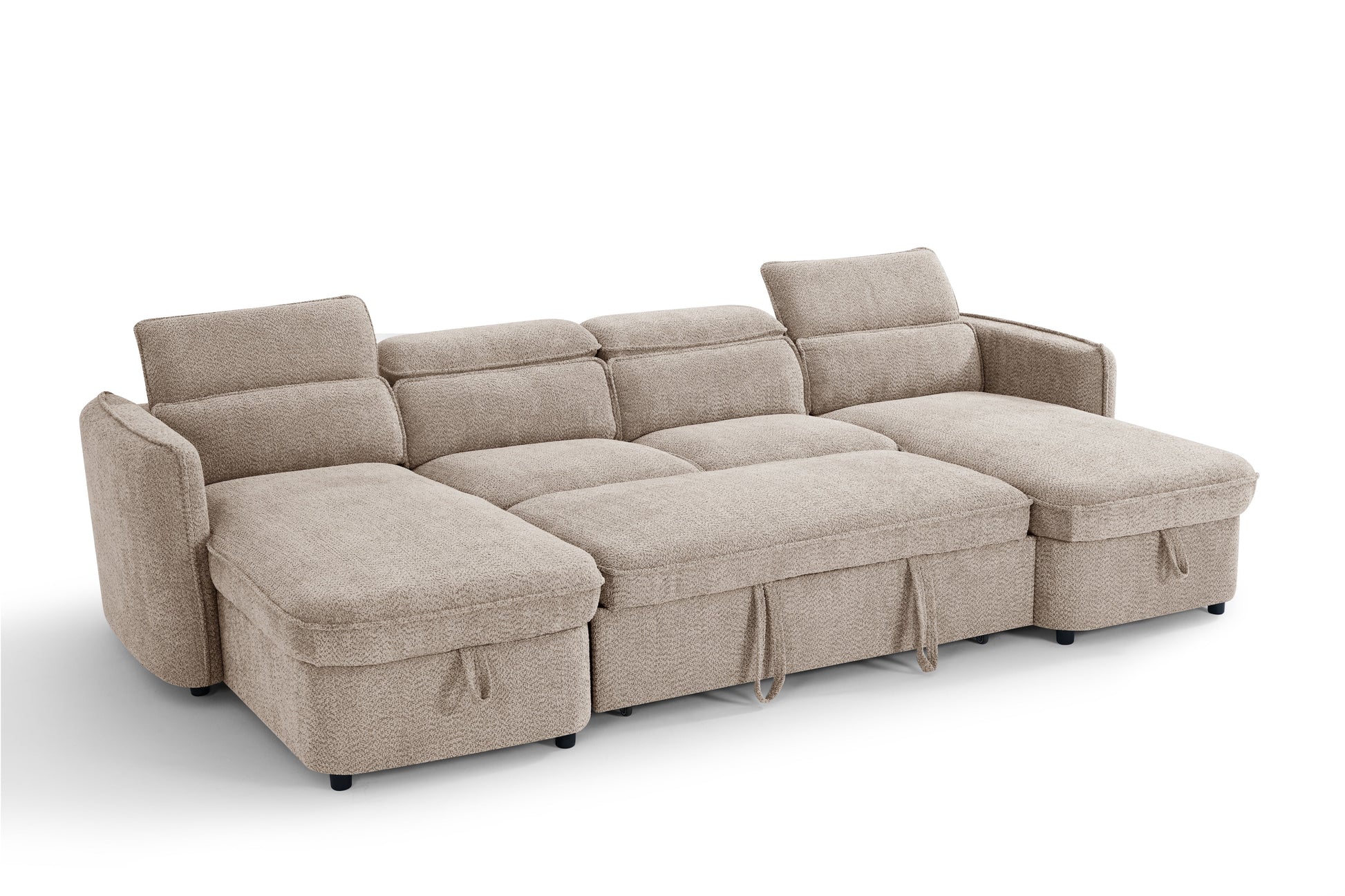 Valenza U-Shape Sofa Bed in Beige