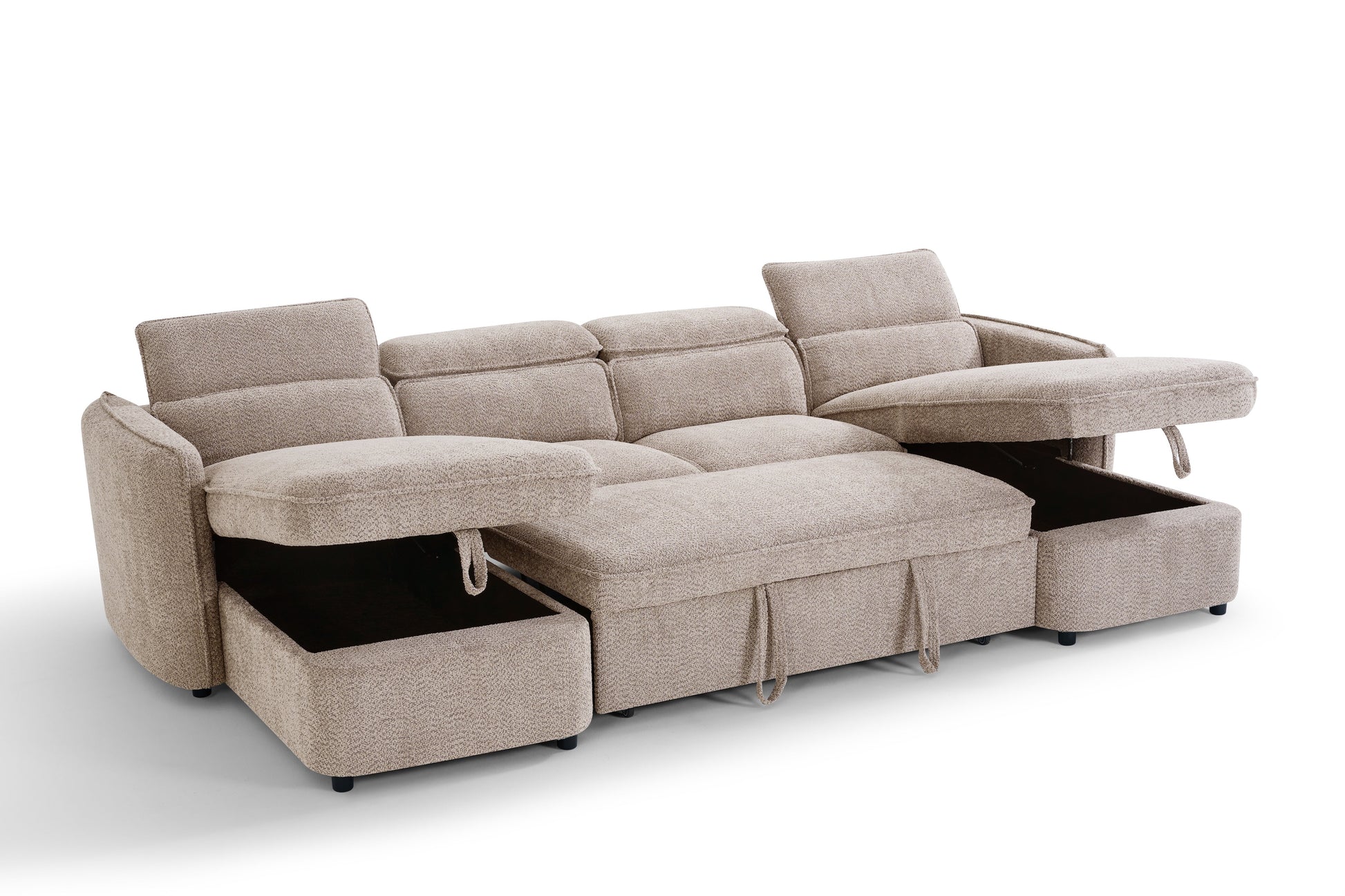 Valenza U-Shape Sofa Bed in Beige