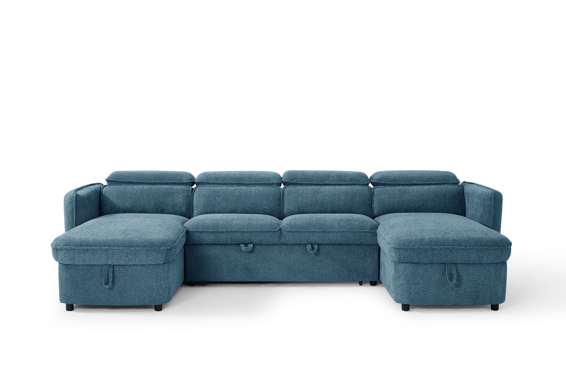 Valenza U-Shape Sofa Bed in Blue