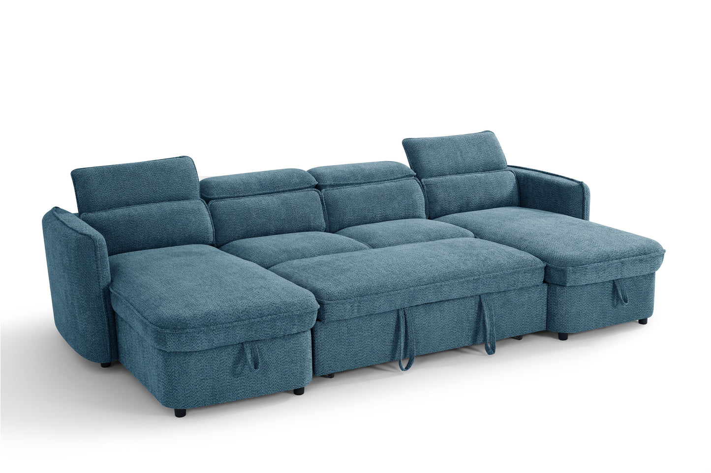 Valenza U-Shape Sofa Bed in Blue