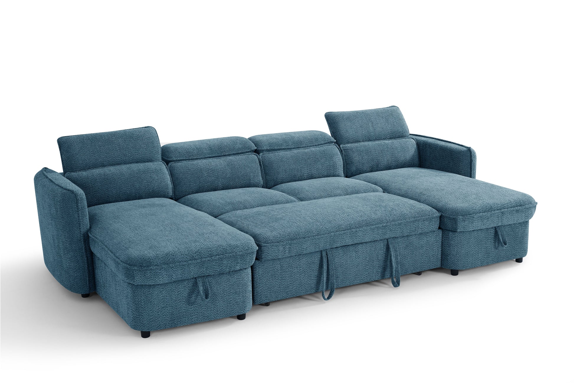 Valenza U-Shape Sofa Bed in Blue