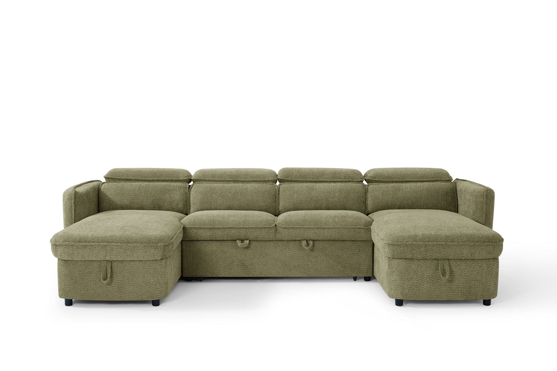 Valenza U-Shape Sofa Bed in Green