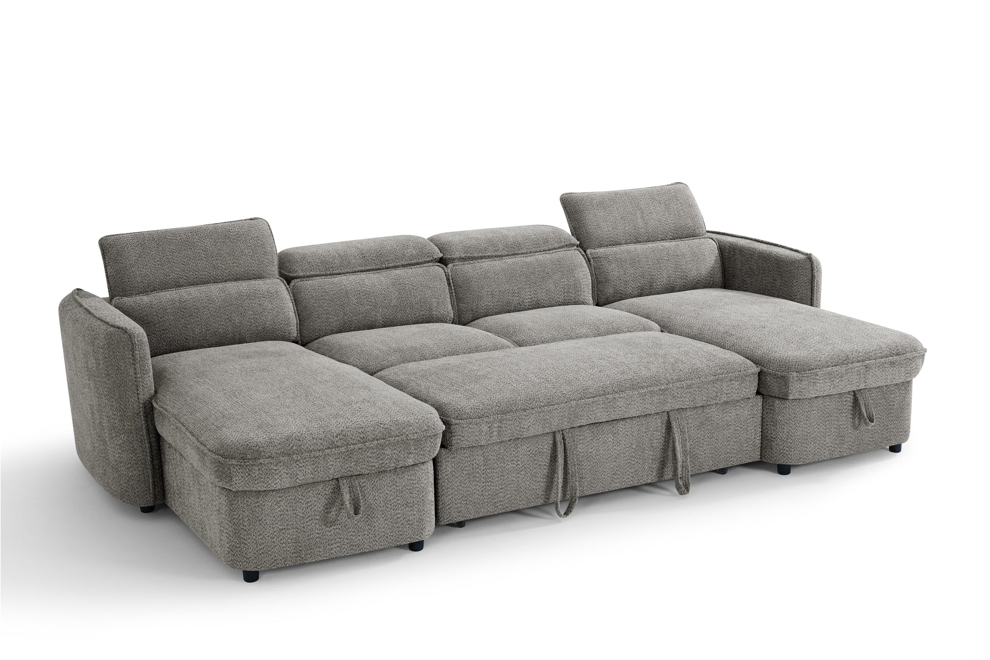 Valenza U-Shape Sofa Bed in Grey